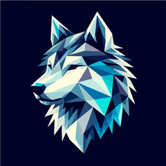 Polygon logo vector of wolf