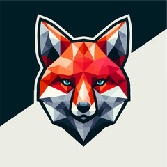 fox head illustration logo