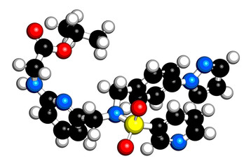 Omidenepag eye drug molecule. 3D rendering.
