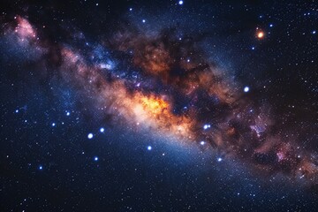 Cosmic panorama The Milky Way and stars in vast space