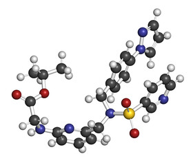 Omidenepag eye drug molecule. 3D rendering.