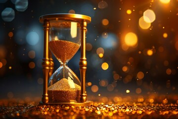 Times golden embrace an hourglass captures the essence of moments