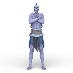 骸骨面のモンスター　3DCG レンダリング