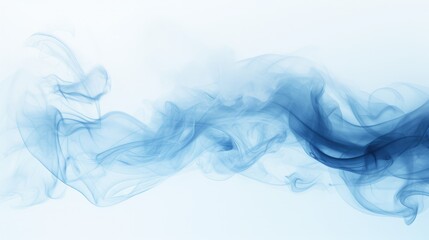 Fototapeta na wymiar Surreal Whispers, Mesmerizing Blue Smoke Dance Floating on a Pure White Canvas