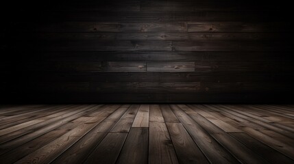 Shadows of the Forest, A Captivating Fusion of Dark Wood Floor and Enigmatic Wooden Wall