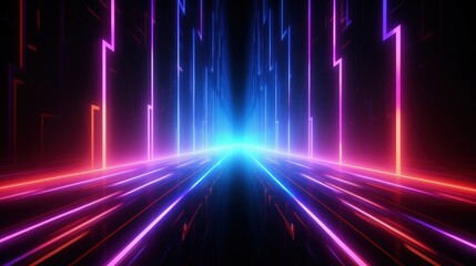 Luminescent Passage, Exploring a Mesmerizing Abyss of Neon-Lit Mysteries