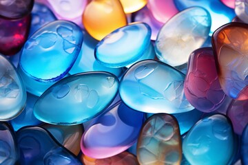 beautiful glass stones gems, Multicolor stones Pebble background, Polish sea glass and stones...