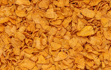 Macro blank photography of corn flakes, toasted, maize, snack, breakfast, branch, raw; traditional; vegetarian; carbohydrates; closeup