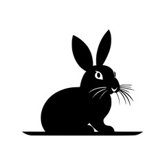 Rabbit Vector illustration Black Silhouette