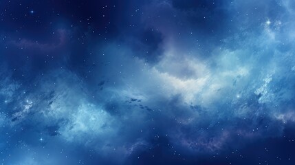 Obraz na płótnie Canvas Celestial Symphony, A Mesmerizing Night Sky Dance of Stars and Clouds
