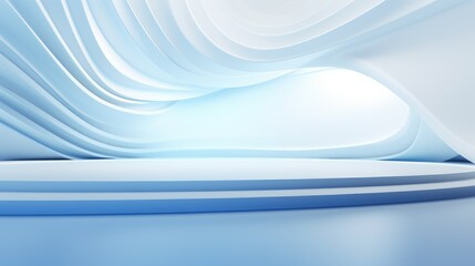 Whispering Arcs, A Captivating Blue and White Abstract Masterpiece