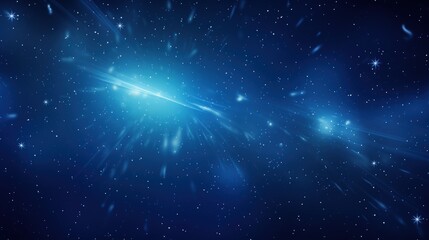 Celestial Sapphire, A Luminous Star Radiates Its Blue Brilliance in the Night Firmament