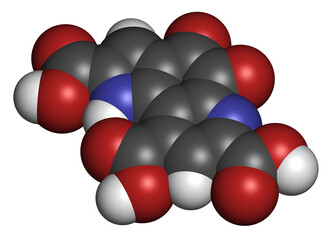 Methoxatin redox cofactor molecule. 3D rendering.