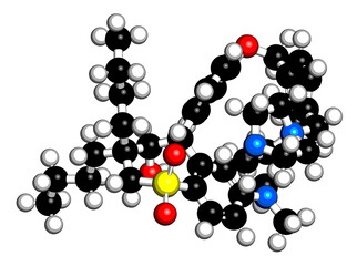 Maralixibat drug molecule. 3D rendering.