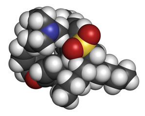 Maralixibat drug molecule. 3D rendering.