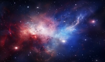 Nebula and stars in deep space. Science fiction wallpaper.