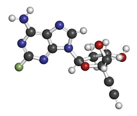 Islatravir HIV drug molecule. 3D rendering.