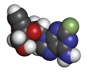Islatravir HIV drug molecule. 3D rendering.