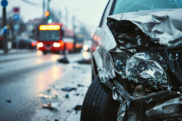 Car accident on the highway, Accident insurance.