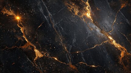 The luxurious texture of black marble with gold veins conveys an opulent and elegant design, perfect for high-end wallpaper or sophisticated interior decor., black and gold background