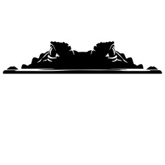 Alligator lurking beneath the water's surface, eyes just visible Vector Logo Art - obrazy, fototapety, plakaty