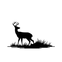 Deer searching for a suitable spot to rest Vector Logo Art