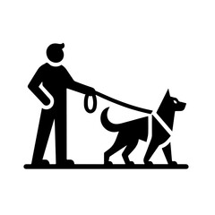 Dog Walking Service Vector Logo Art