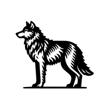 Gray Wolf Vector Logo Art