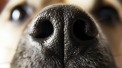 macro photography of a dog's nose - obrazy, fototapety, plakaty