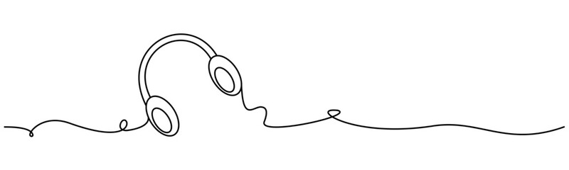 vector earphone line art illustration