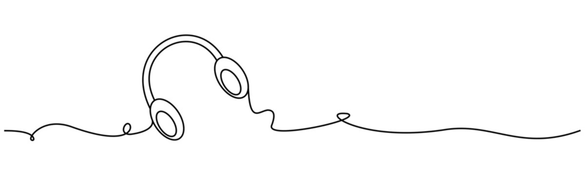 recommend clip art: vector earphone line art illustration