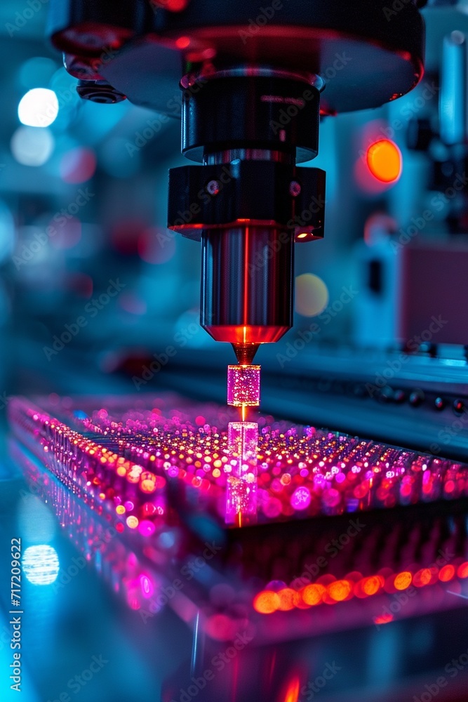 Poster silicon die are being extracted from semiconductor wafer and attached to substrate by pick and place
