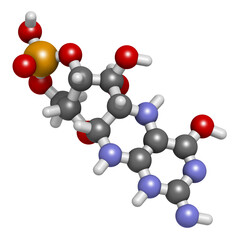 Fosdenopterin drug molecule. 3D rendering.