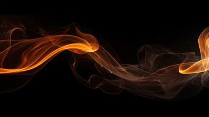 Banner with a strip of orange smoke