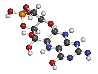 Fosdenopterin drug molecule. 3D rendering.