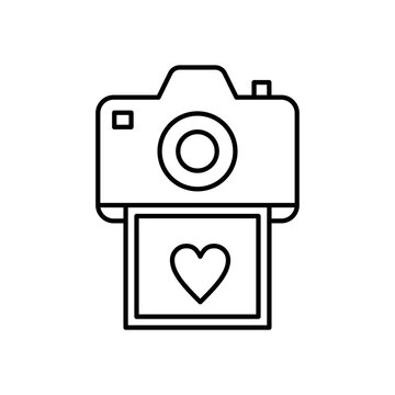 
Photo Vector line icon for your digital or print projects. icon in line icon style, love photo camera illustration, on isolated white background.