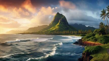 sunset over the ocean