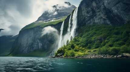 Enchanting Cascade: Waterfall's Symphony in the Jungle