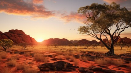 Savannah Sunset Splendor: Nature's Colorful Finale