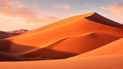 Fototapeta na wymiar Evening Elegance in the Desert: Sun's Farewell to the Sands