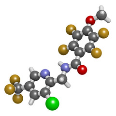 Fluopimomide funigicide molecule. 3D rendering.