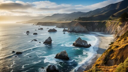 Fototapeta premium Promenade Beauty: Strolling Amidst Natural Grace