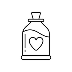 love potion icon from birthday and party collection. Thin linear love potion, love, magic outline icon isolated on white background. Line vector love potion sign, symbol for web and mobile