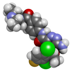 Ensartinib drug molecule. 3D rendering.