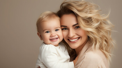 portrait of mother and child, family, mother's day, mommy, baby, love, tenderness, toddler, beautiful smiling woman, kid, children, childhood, hugs, parent, motherhood, female, people