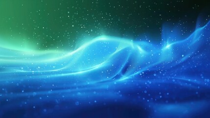 Obraz premium background with stars, Light arc minimalist blue Cyan bright green technology abstract background, A modern and glowing path curves through space, embodying the artistic interpretation of light speed 