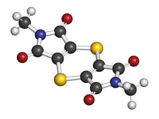 Dipymetitrone fungicide molecule. 3D rendering.