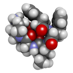 Difelikefalin drug molecule. 3D rendering.