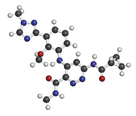 Deucravacitinib drug molecule. 3D rendering.