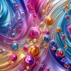 3D background. Abstract bubbles.